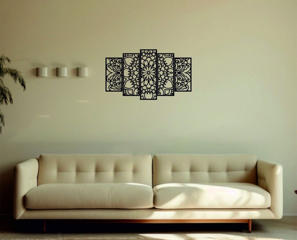 Cuadro Mandala Abstracto II – 5 piezas, 40 × 70 cm